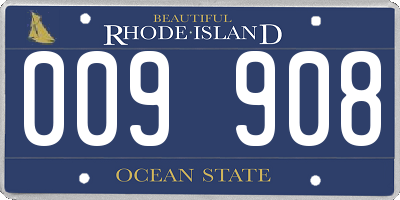 RI license plate 009908