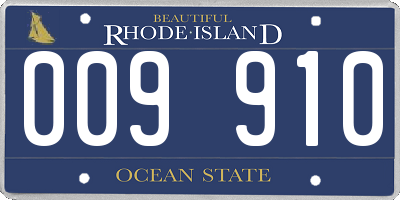 RI license plate 009910