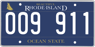 RI license plate 009911