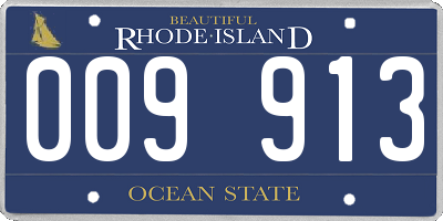 RI license plate 009913