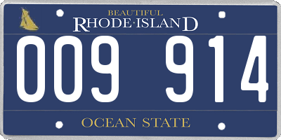 RI license plate 009914