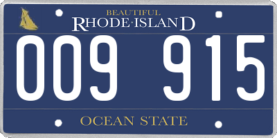 RI license plate 009915