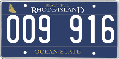 RI license plate 009916
