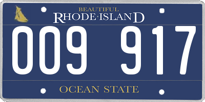 RI license plate 009917