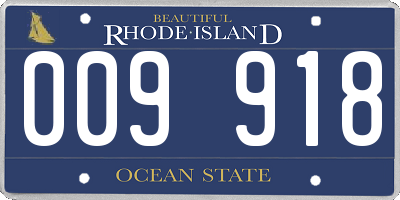 RI license plate 009918