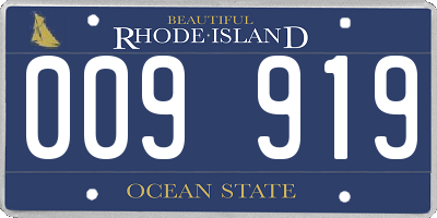 RI license plate 009919