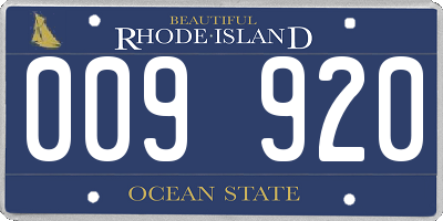 RI license plate 009920