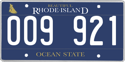 RI license plate 009921