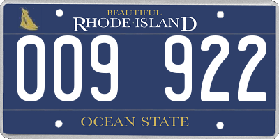 RI license plate 009922