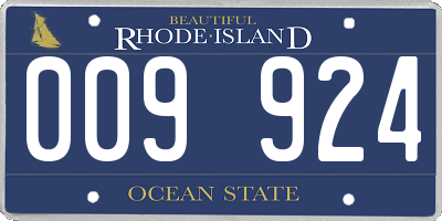 RI license plate 009924