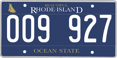 RI license plate 009927