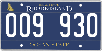 RI license plate 009930