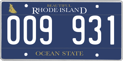 RI license plate 009931