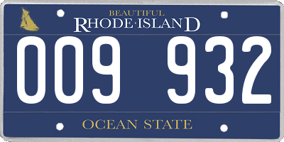 RI license plate 009932