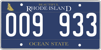 RI license plate 009933