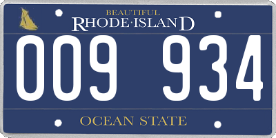 RI license plate 009934