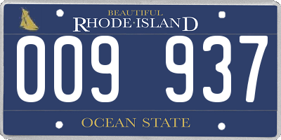 RI license plate 009937
