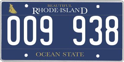 RI license plate 009938