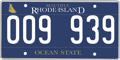 RI license plate 009939