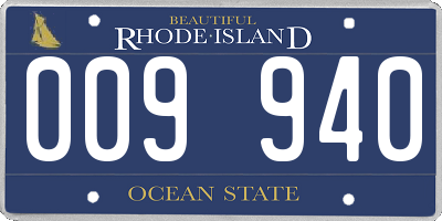 RI license plate 009940
