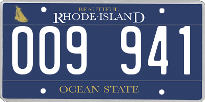 RI license plate 009941