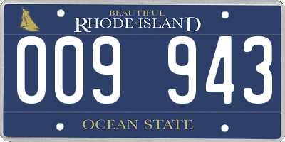 RI license plate 009943