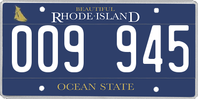 RI license plate 009945