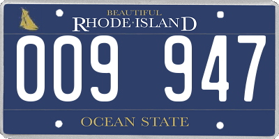 RI license plate 009947