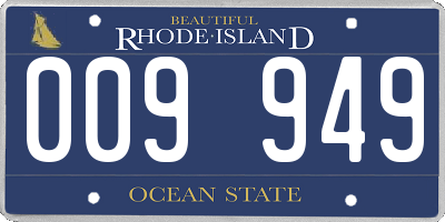 RI license plate 009949