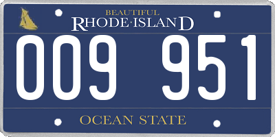 RI license plate 009951