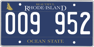 RI license plate 009952