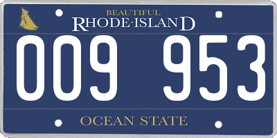 RI license plate 009953