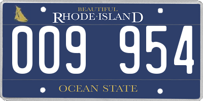 RI license plate 009954