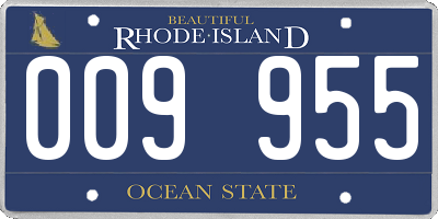 RI license plate 009955