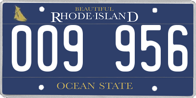 RI license plate 009956