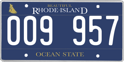 RI license plate 009957