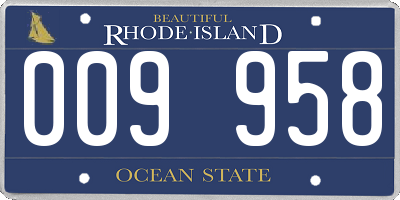 RI license plate 009958