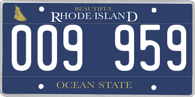 RI license plate 009959
