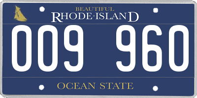 RI license plate 009960
