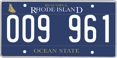 RI license plate 009961