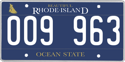RI license plate 009963