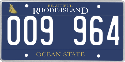 RI license plate 009964