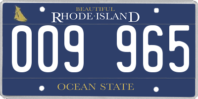 RI license plate 009965