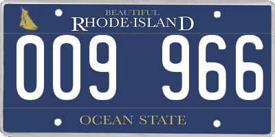 RI license plate 009966