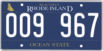 RI license plate 009967