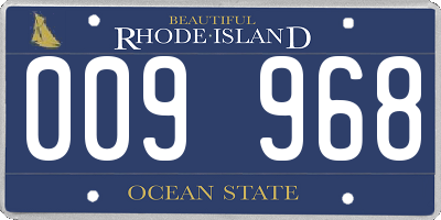 RI license plate 009968