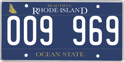 RI license plate 009969