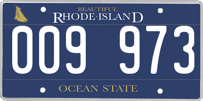RI license plate 009973