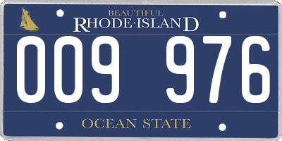 RI license plate 009976