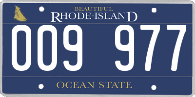 RI license plate 009977